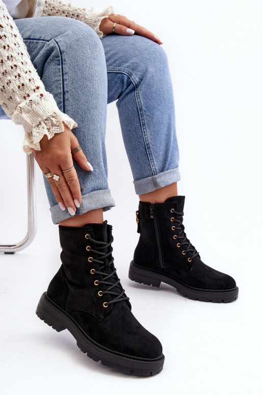botas con cremalleras en color negro Ninsuni