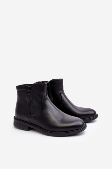 Botas con cremalleras en color negro Brosta