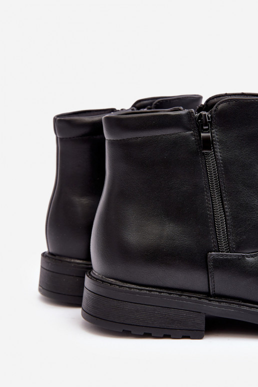 Botas con cremalleras en color negro Brosta