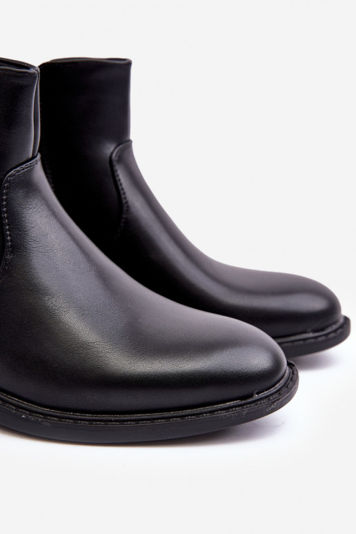 Botas con cremalleras en color negro Brosta