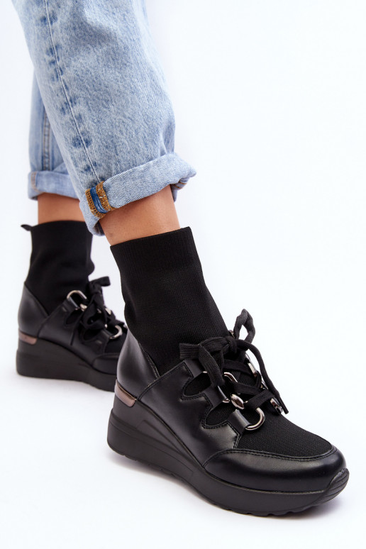 Botas con suela tipo calcetín en color negro Helladina