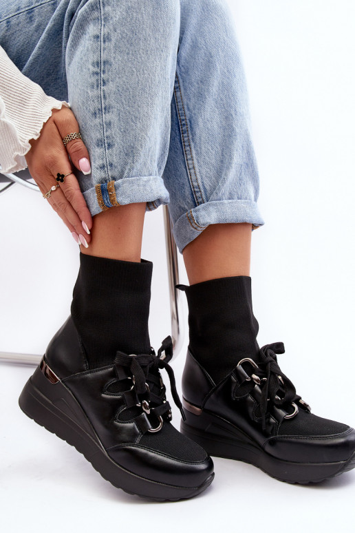 Botas con suela tipo calcetín en color negro Helladina Botas con suela tipo calcetín en color negro Helladina