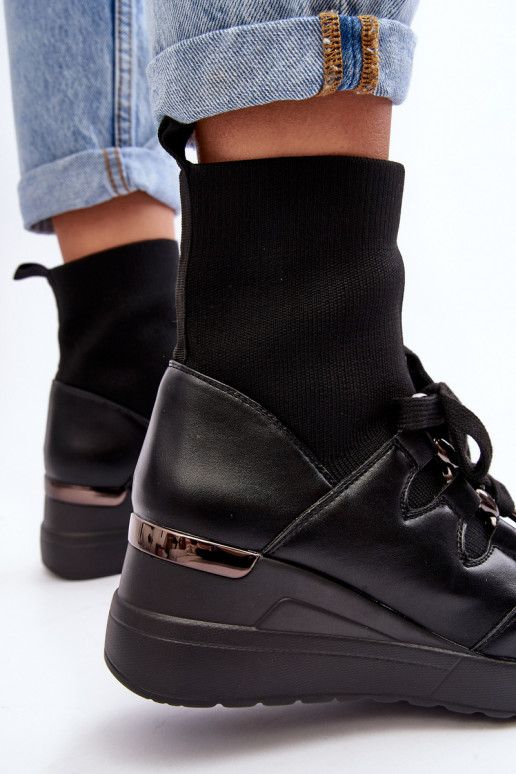 Botas con suela tipo calcetín en color negro Helladina