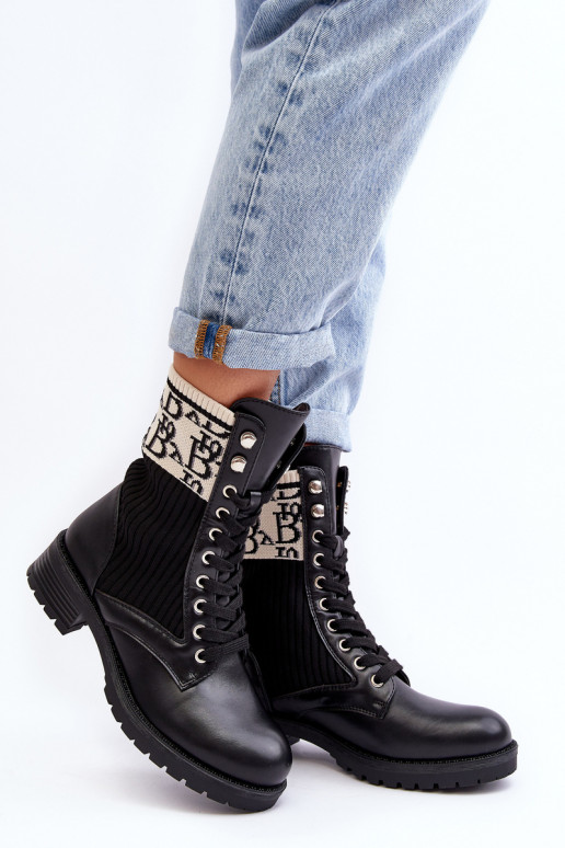 botas con suela tipo calcetín en color negro Hakina botas con suela tipo calcetín en color negro Hakina