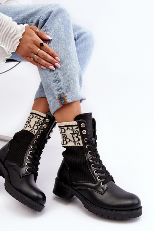 botas con suela tipo calcetín en color negro Hakina botas con suela tipo calcetín en color negro Hakina