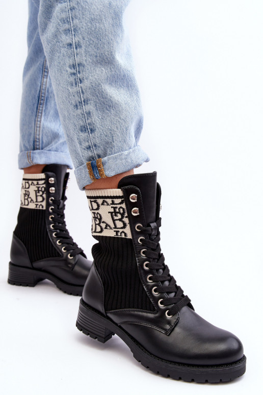 botas con suela tipo calcetín en color negro Hakina botas con suela tipo calcetín en color negro Hakina
