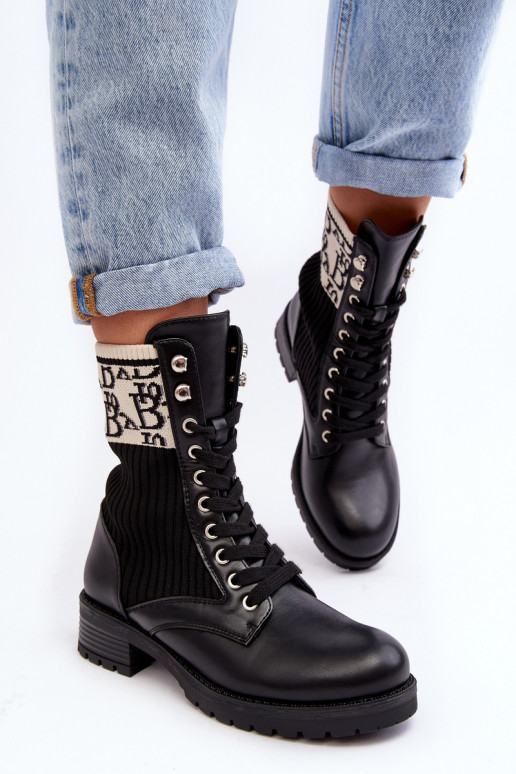 botas con suela tipo calcetín en color negro Hakina botas con suela tipo calcetín en color negro Hakina