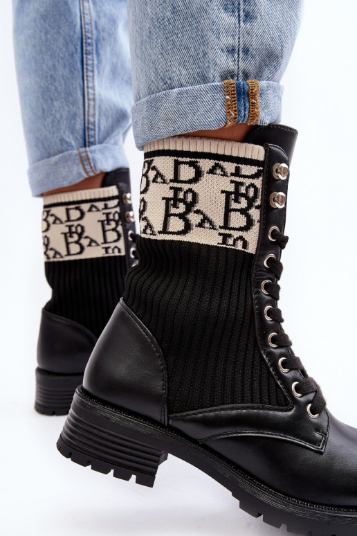 botas con suela tipo calcetín en color negro Hakina botas con suela tipo calcetín en color negro Hakina