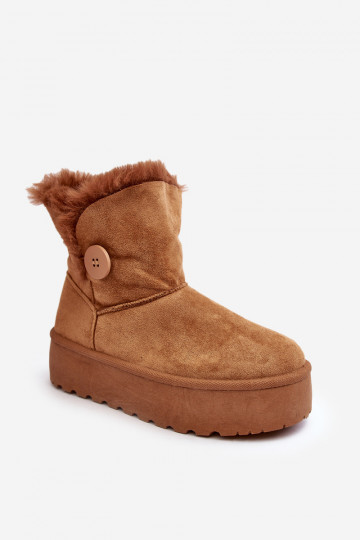 Botas de nieve con plataforma de pelo en color marrón Wikasem