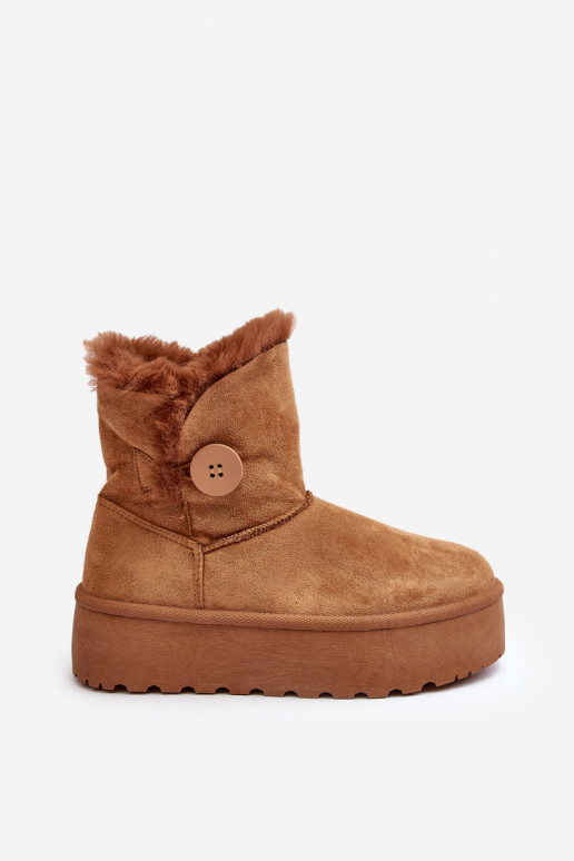 Botas de nieve con plataforma de pelo en color marrón Wikasem