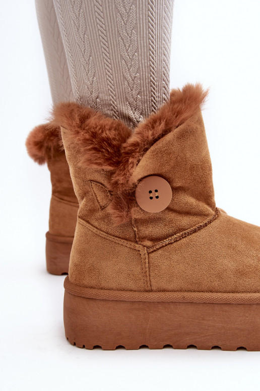 Botas de nieve con plataforma de pelo en color marrón Wikasem