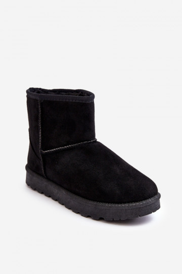 botas de nieve de ante calentadas en negro Nanga