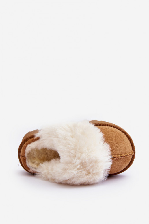 Zapatillas infantiles con pelo marrón Birasta