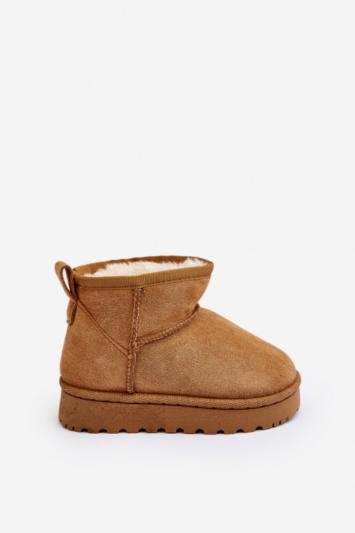 Botas de nieve para niños Botas calentadas marrón Nallita
