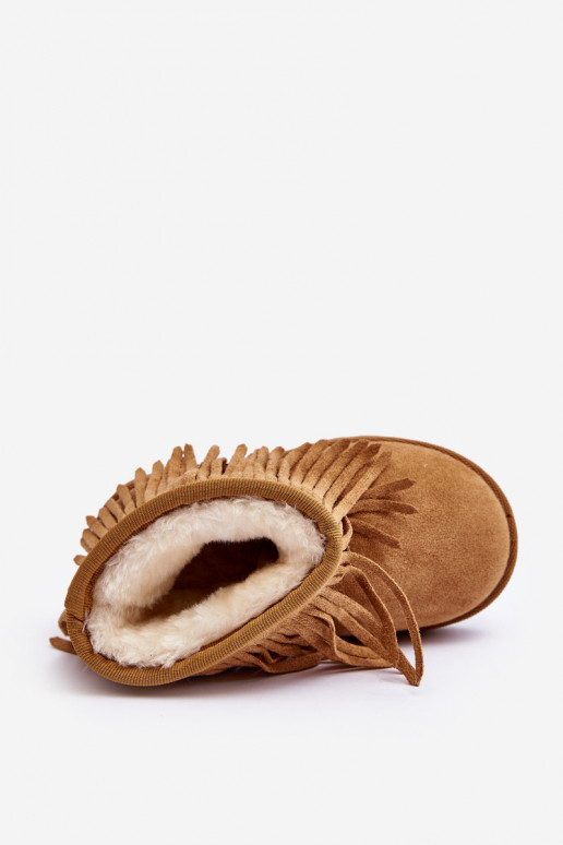 Botas de nieve calentadas para niños i Frędzlami color marrón Nimia