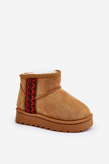 botas de nieve Botas infantiles abrigadas color marrón Leonora