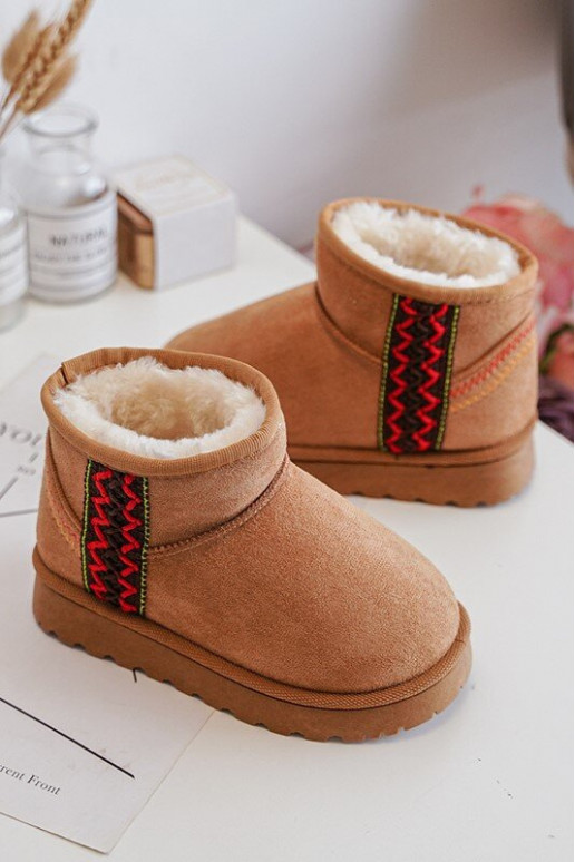 botas de nieve Botas infantiles abrigadas color marrón Leonora
