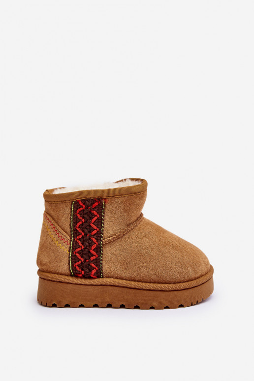 botas de nieve Botas infantiles abrigadas color marrón Leonora