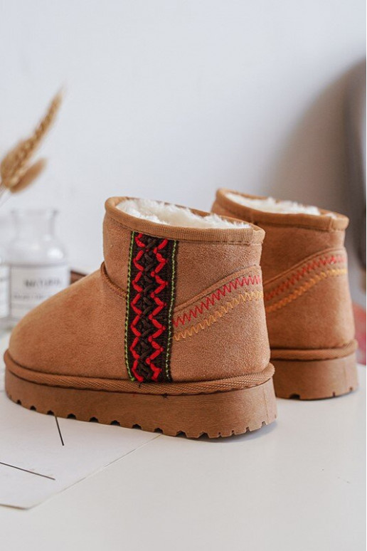 botas de nieve Botas infantiles abrigadas color marrón Leonora