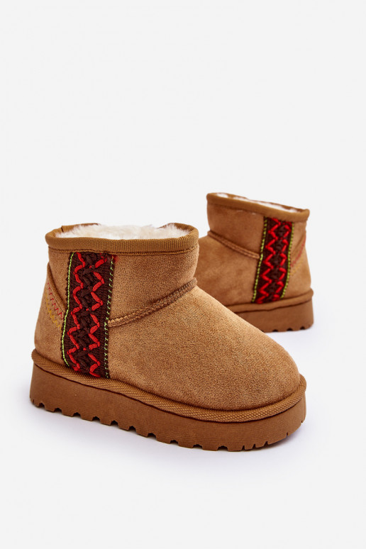 botas de nieve Botas infantiles abrigadas color marrón Leonora