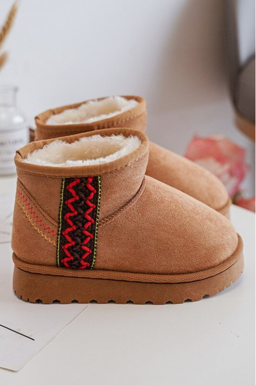 botas de nieve Botas infantiles abrigadas color marrón Leonora