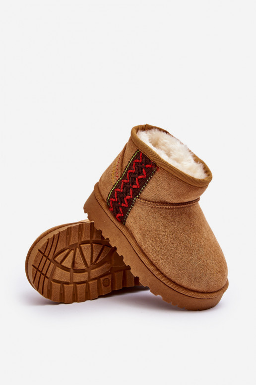 botas de nieve Botas infantiles abrigadas color marrón Leonora