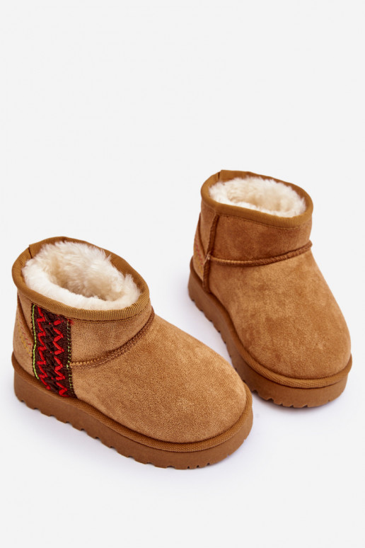 botas de nieve Botas infantiles abrigadas color marrón Leonora