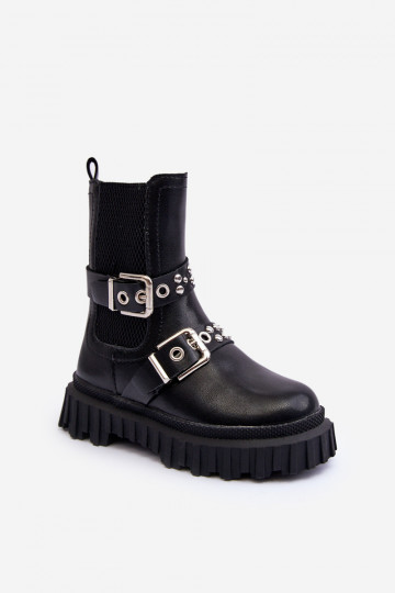 Botas elegantes con cremalleras Infantil color negro Adeneia