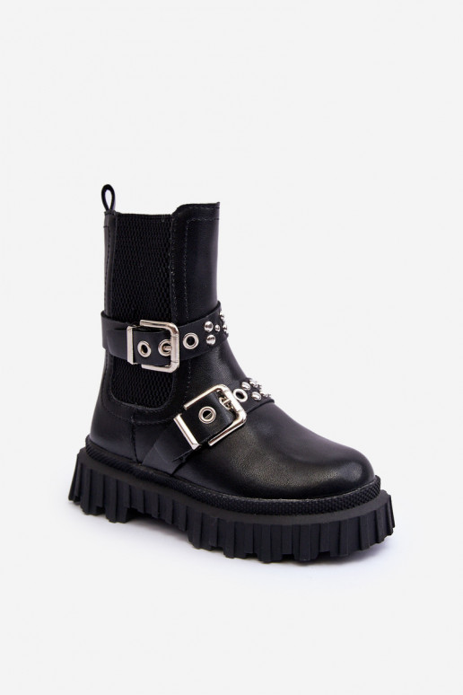Botas elegantes con cremalleras Infantil color negro Adeneia