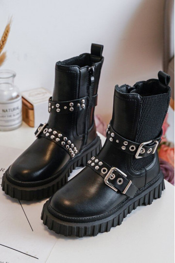 Botas elegantes con cremalleras Infantil color negro Adeneia 2
