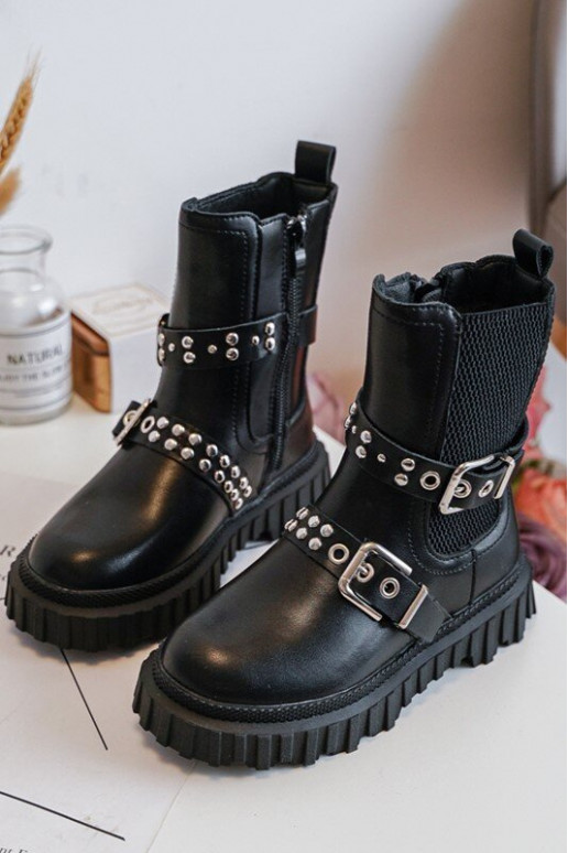 Botas elegantes con cremalleras Infantil color negro Adeneia