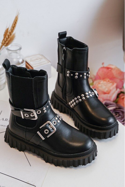 Botas elegantes con cremalleras Infantil color negro Adeneia