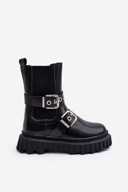 Botas elegantes con cremalleras Infantil color negro Adeneia