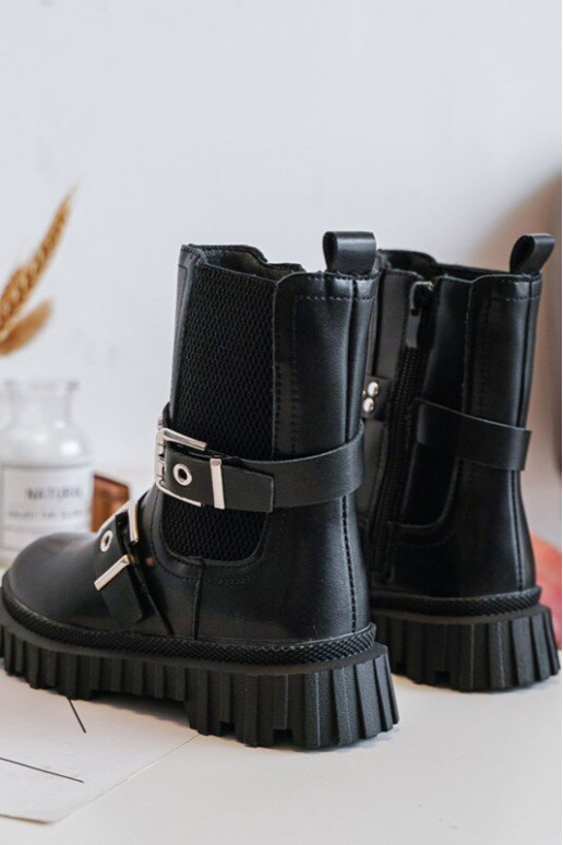 Botas elegantes con cremalleras Infantil color negro Adeneia