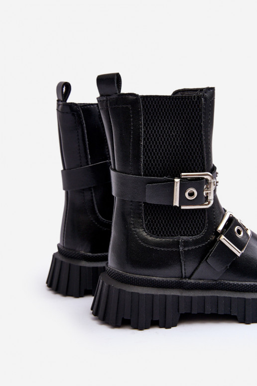 Botas elegantes con cremalleras Infantil color negro Adeneia