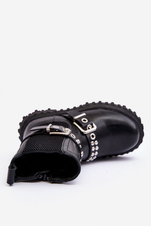 Botas elegantes con cremalleras Infantil color negro Adeneia