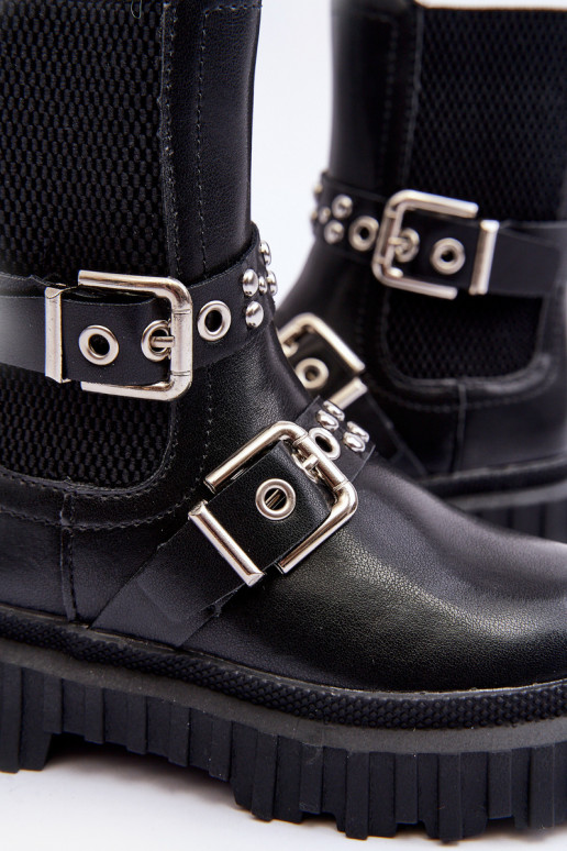 Botas elegantes con cremalleras Infantil color negro Adeneia