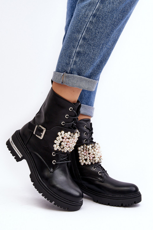 botas calentadas Botas Botas Decoradas color negro Venizi