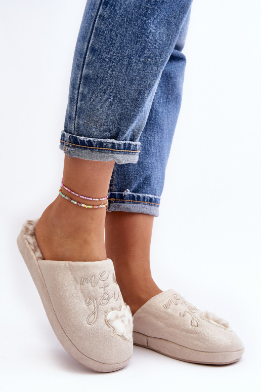 Zapatillas con brillos beige Geraja