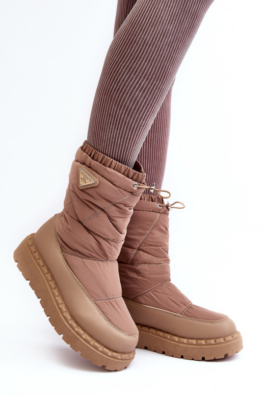 botas de nieve con suela maciza beige Lureta