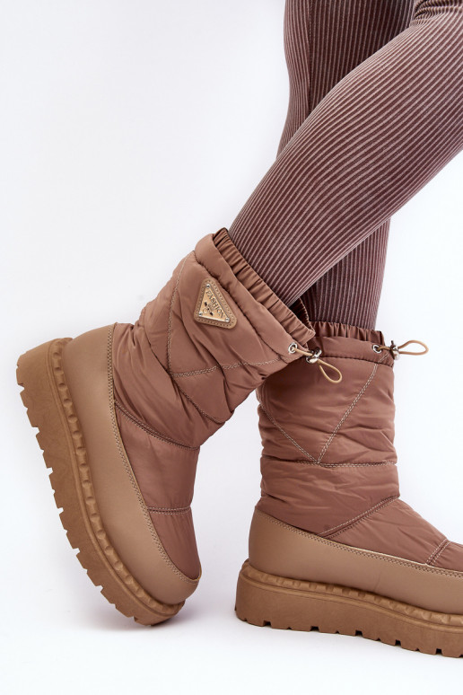 botas de nieve con suela maciza beige Lureta