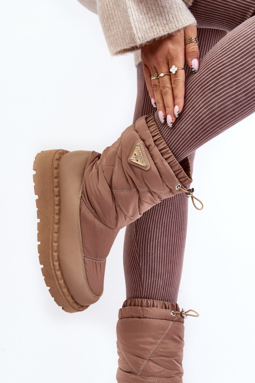 botas de nieve con suela maciza beige Lureta