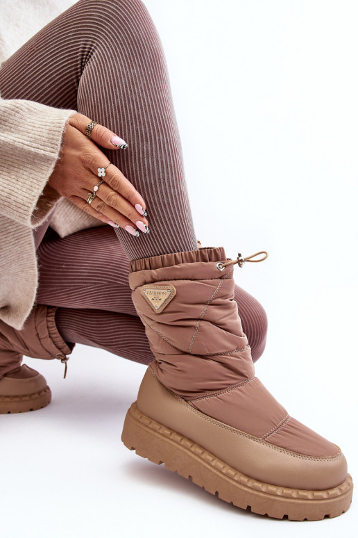 botas de nieve con suela maciza beige Lureta