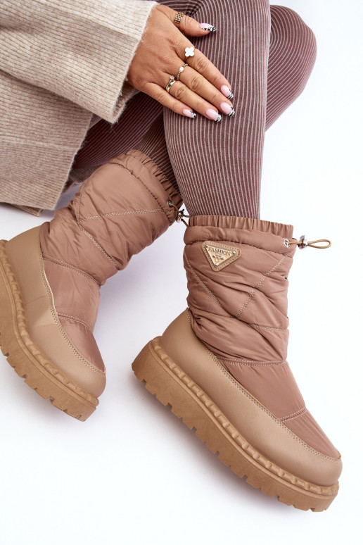 botas de nieve con suela maciza beige Lureta