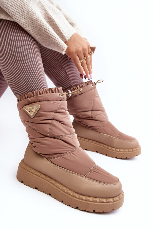 botas de nieve con suela maciza beige Lureta