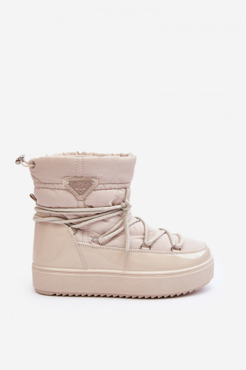 botas de nieve con plataforma y detalles elegantes en beige Fleure 2