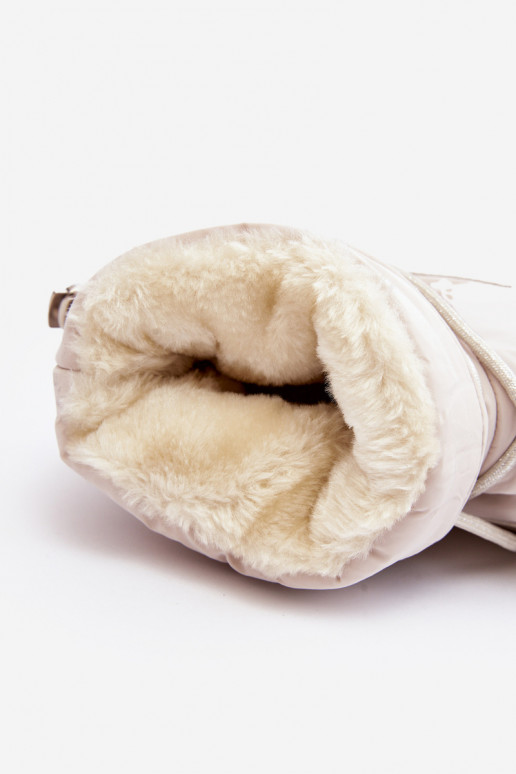 botas de nieve con plataforma y detalles elegantes en beige Fleure botas de nieve con plataforma y detalles elegantes en beige Fleure