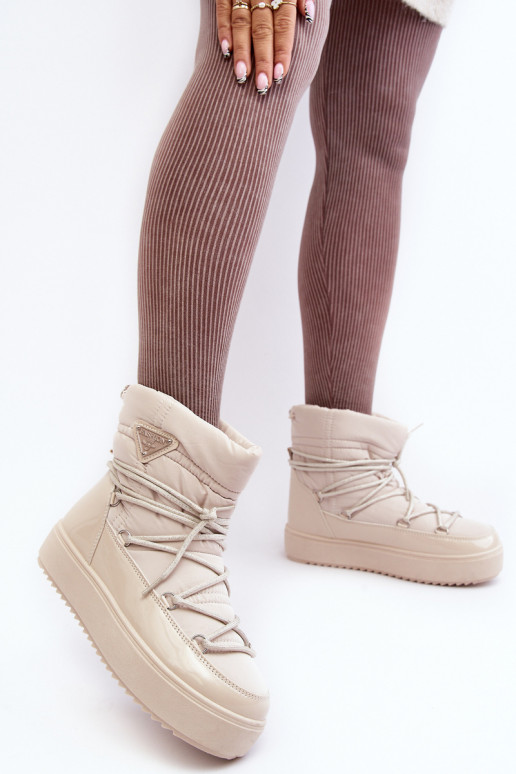 botas de nieve con plataforma y detalles elegantes en beige Fleure