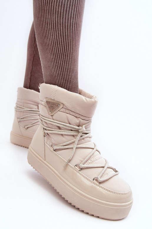 botas de nieve con plataforma y detalles elegantes en beige Fleure