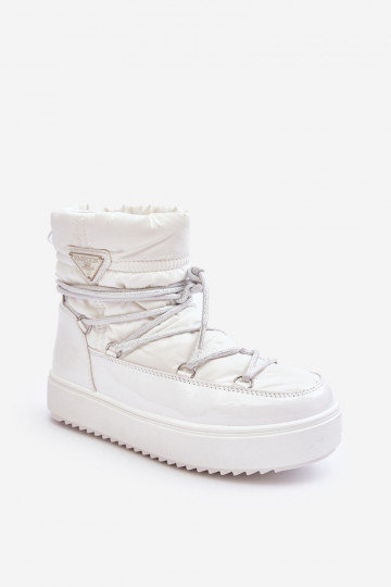 botas de nieve con plataforma y detalles elegantes en color blanco Fleure